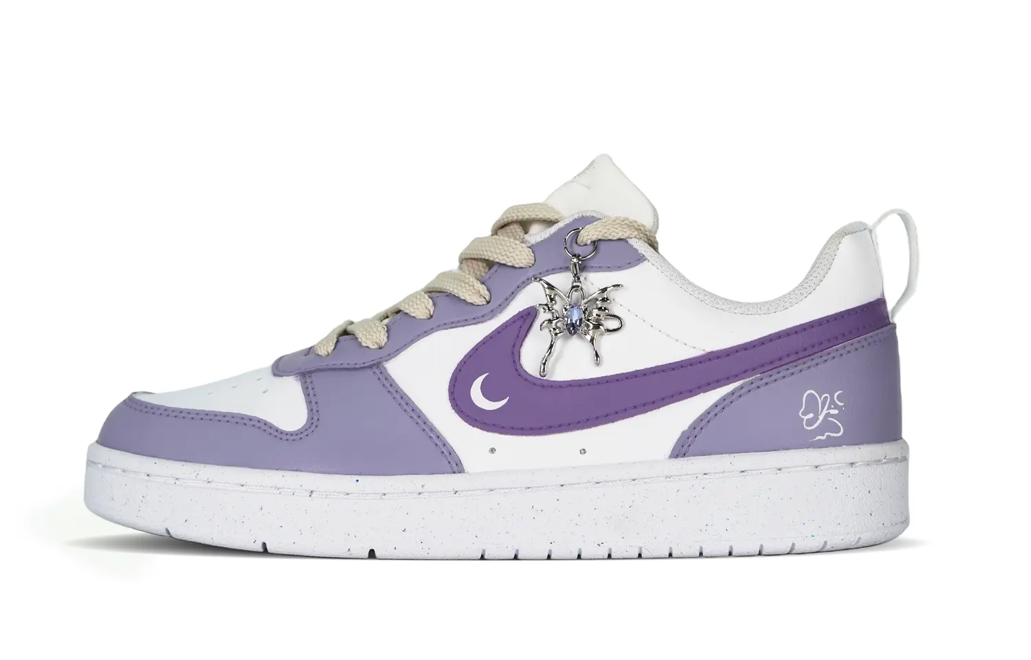 

Кроссовки Nike Court Borough Skateboarding Shoes Women's Low-top White/purple, фиолетовый