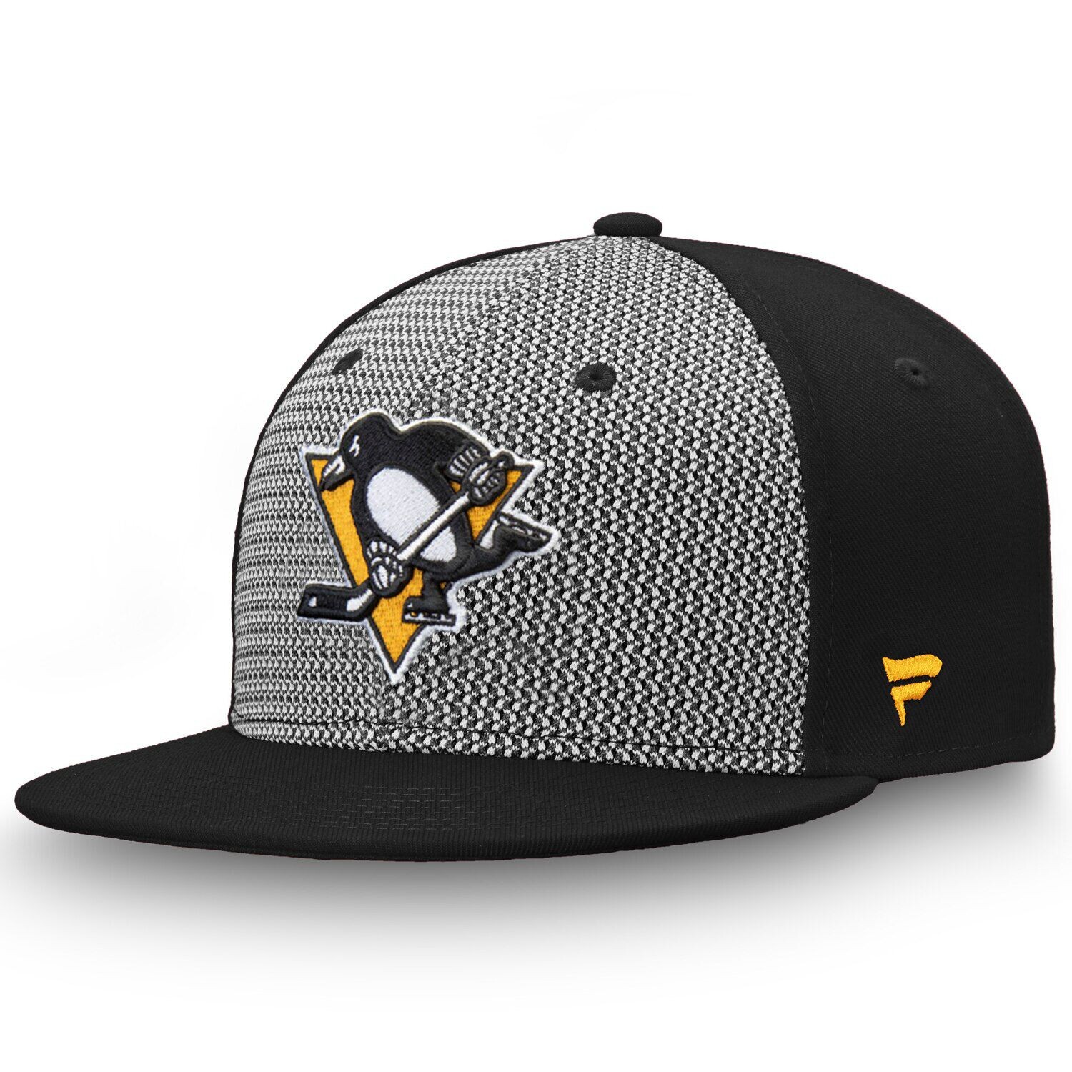 

Мужская приталенная шляпа Fanatics с брендингом серого/черного цвета Pittsburgh Penguins Versalux