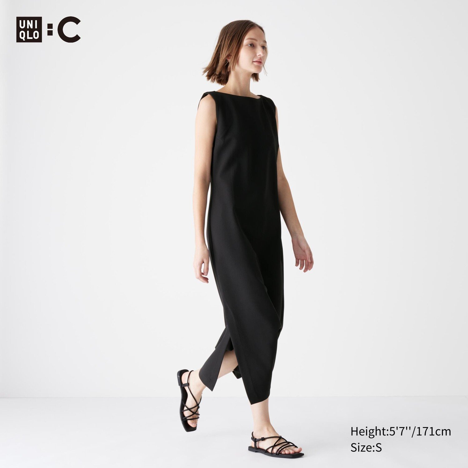 

Плюшовое платье без рукавов UNIQLO, черный