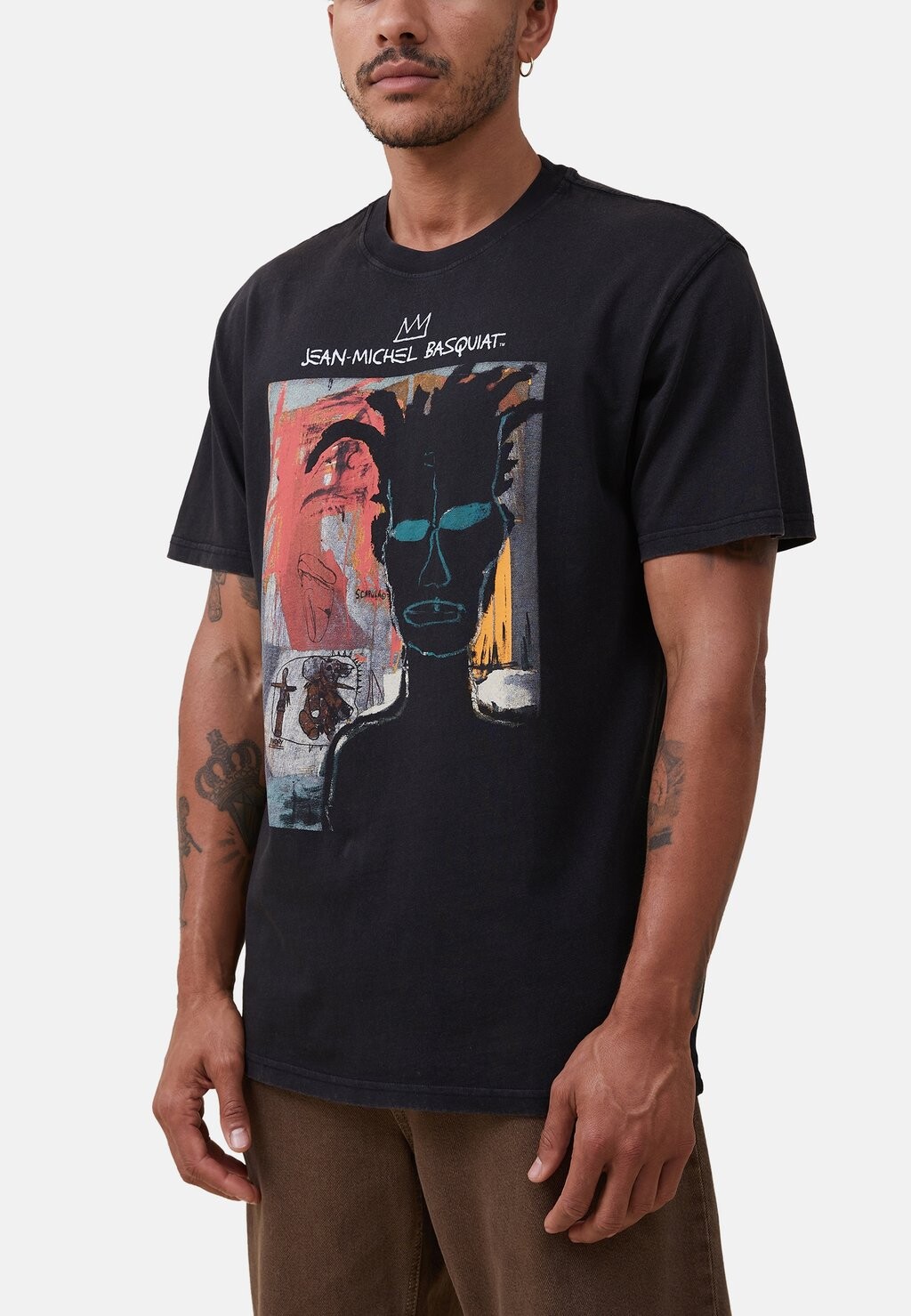 

Футболка с принтом BASQUIAT LOOSE FIT Cotton On, черный