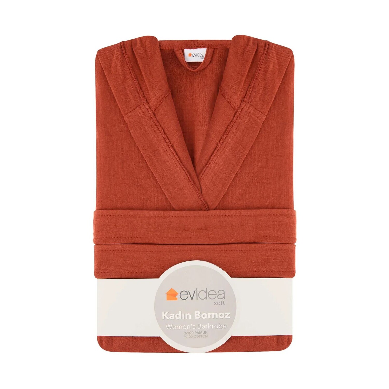 

Мягкий женский муслиновый халат Evidea - Корица - L / XL