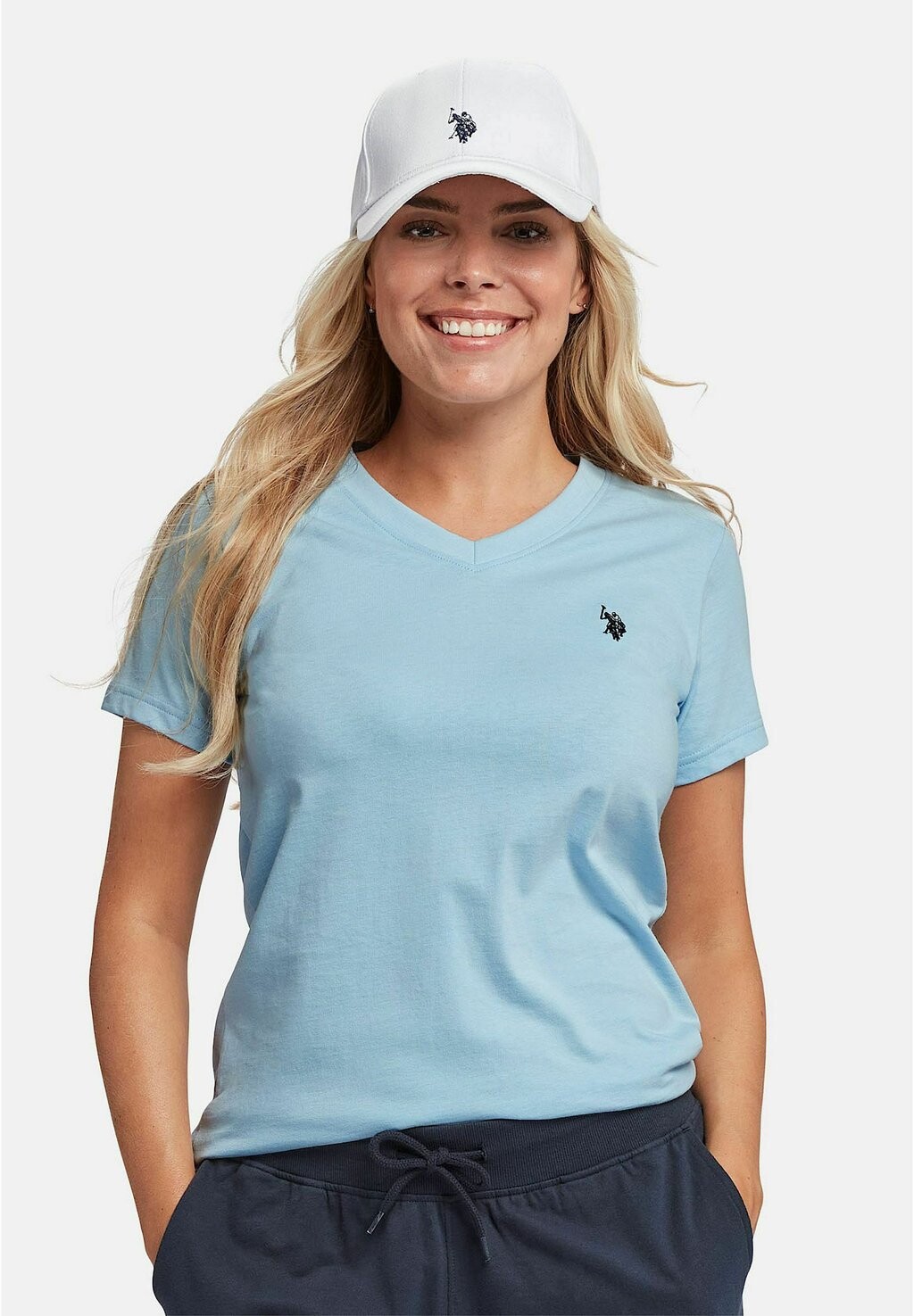 

Футболка базовая V NECK ASSIA U.S. Polo Assn., цвет cerulean