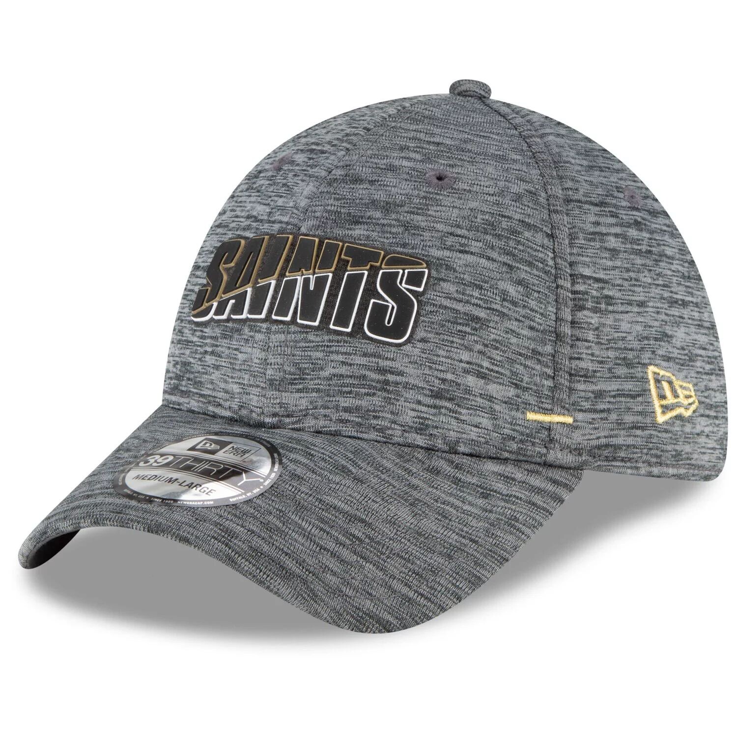 

Мужская кепка New Era Graphite New Orleans Saints 2020 NFL Summer Sideline 39THIRTY Flex Hat