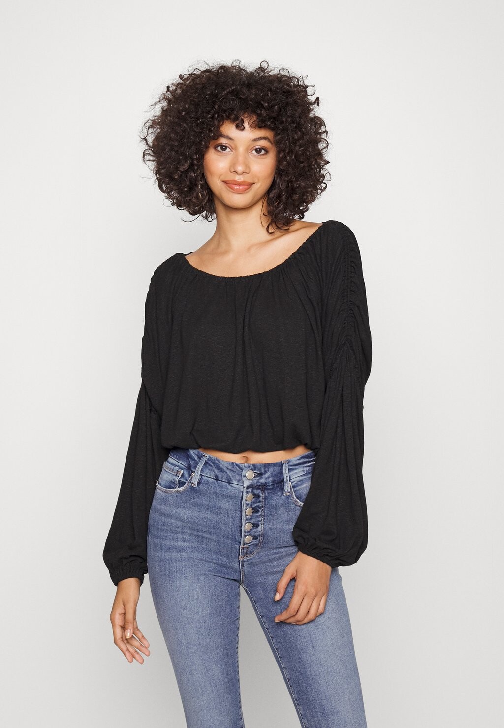 

Топ с длинными рукавами Free People, черный