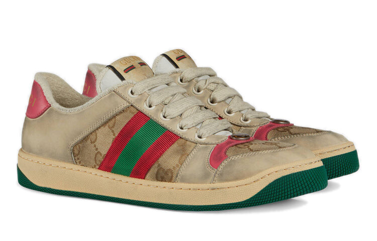 

Кроссовки Gucci состаренные, бежевый/красный/зеленый