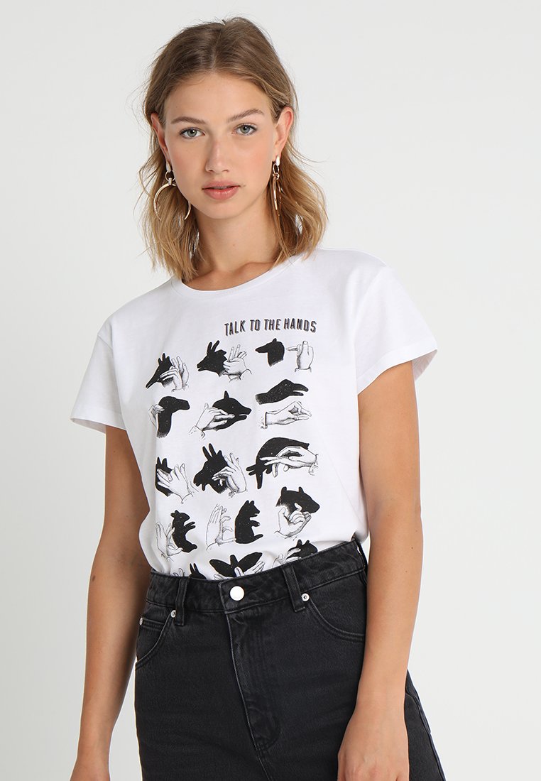 

Футболка с принтом LADIES TALK TO THE HAND BOX TEE Mister Tee, белый