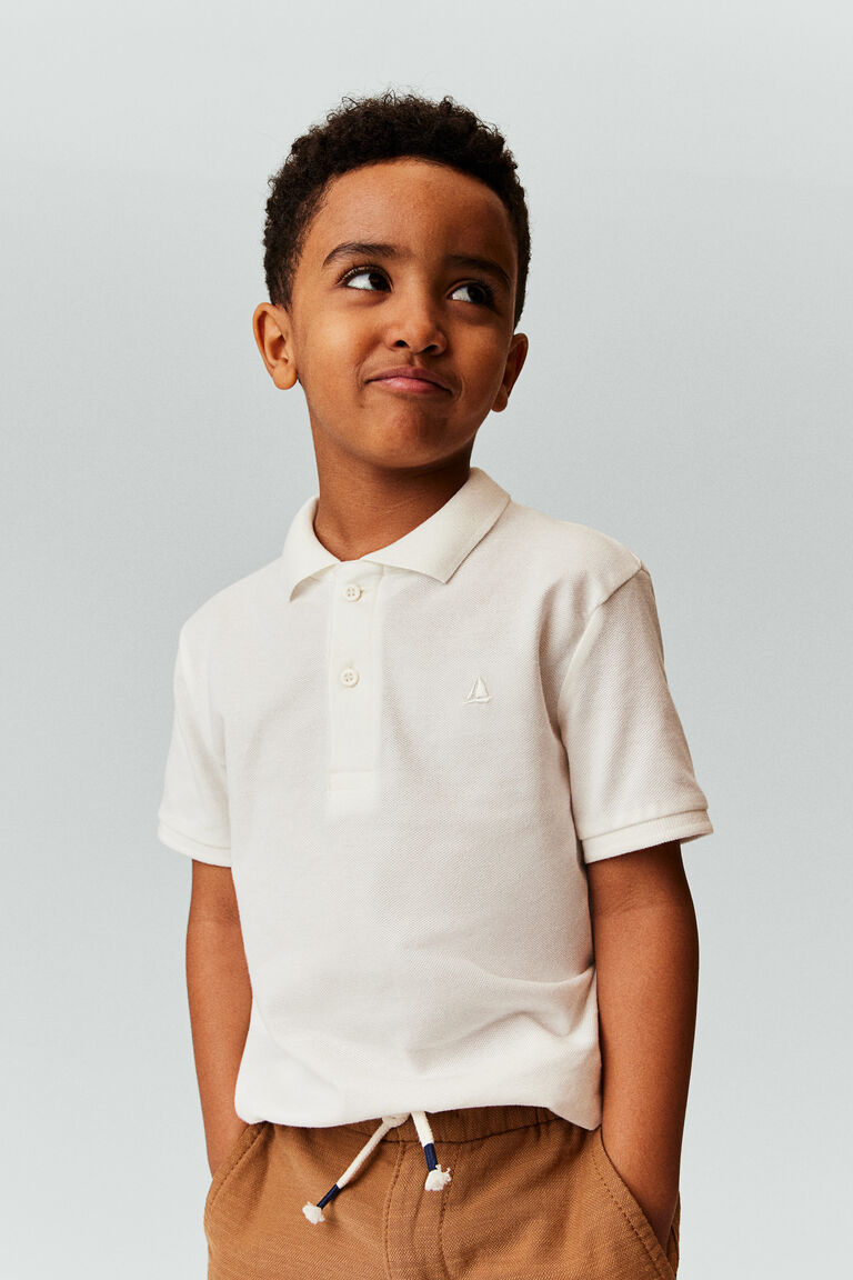 цена Рубашка-поло из хлопкового пике H&M, белый