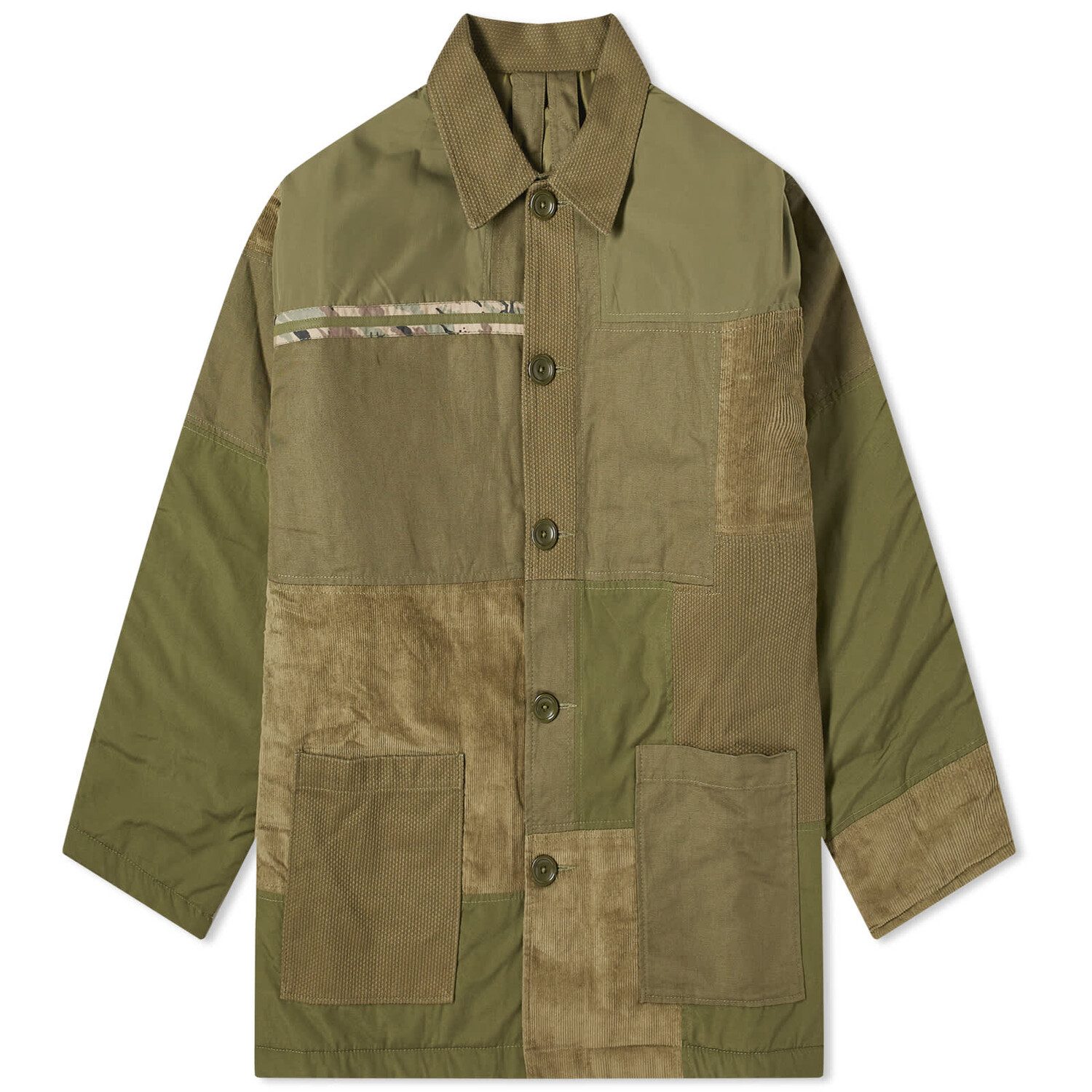 

Куртка Maharishi Patchwork Donkey, оливковое, Зеленый