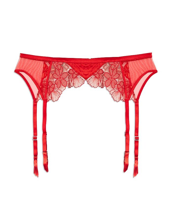 

Фиолетовый пояс для чулок с вышивкой Fleur du Mal