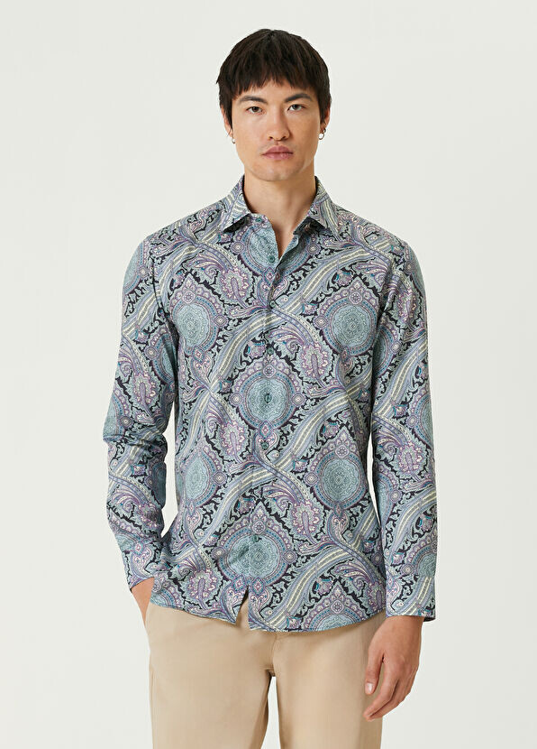 

Рубашка с этническим рисунком Etro, синий