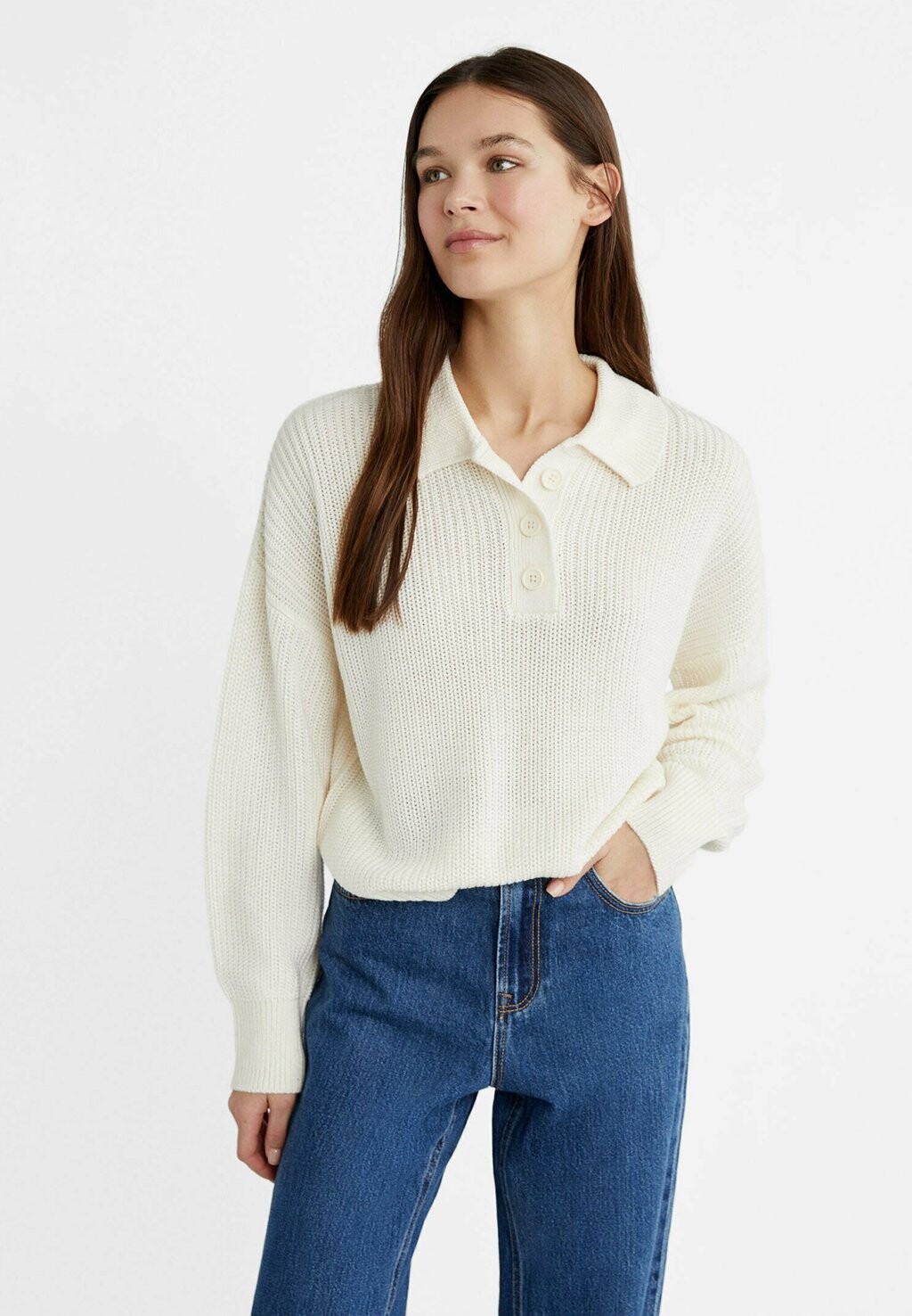 

Рубашка с длинным рукавом Stradivarius, цвет mottled beige