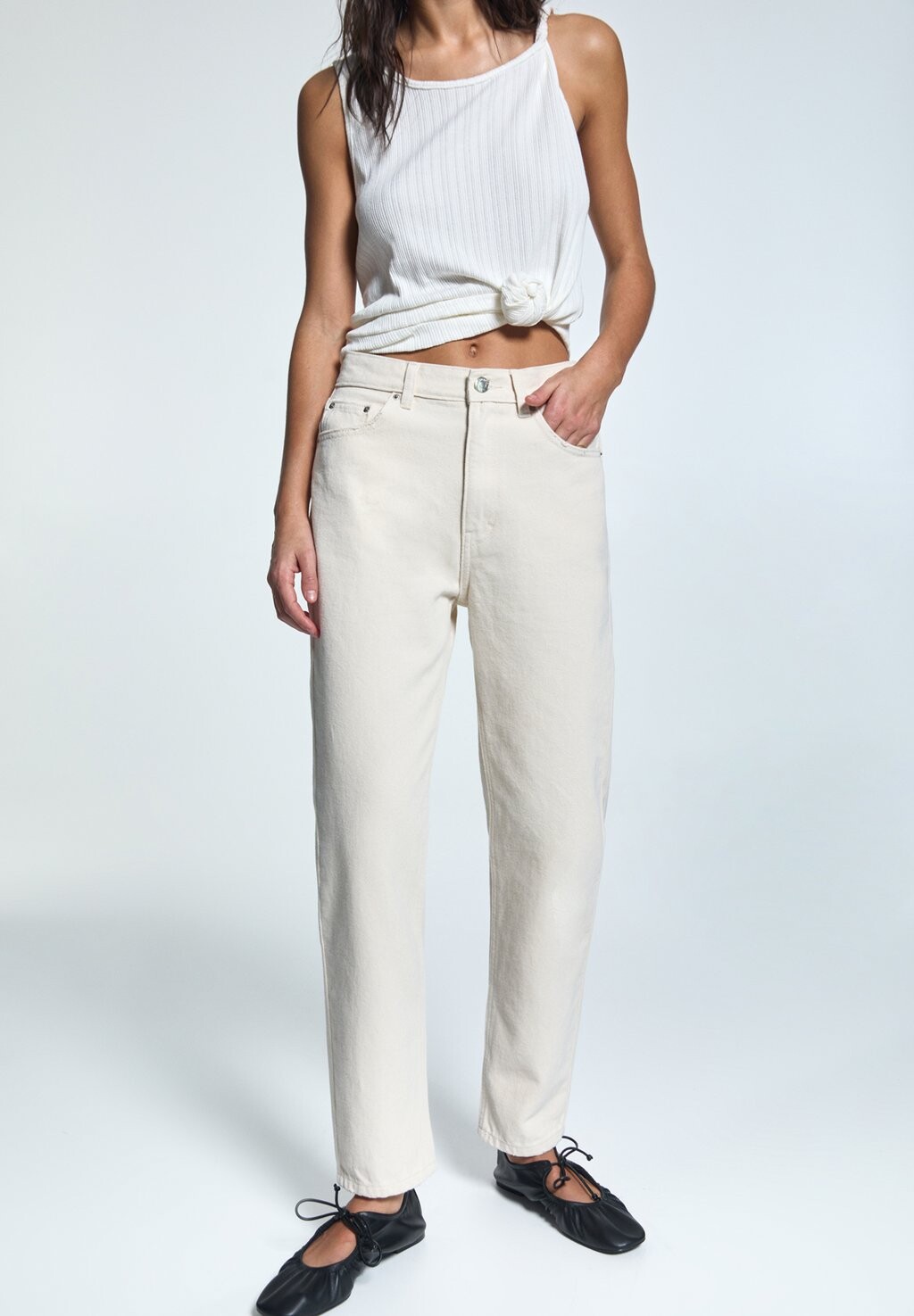 

Прямые джинсы PULL&BEAR, бежевый
