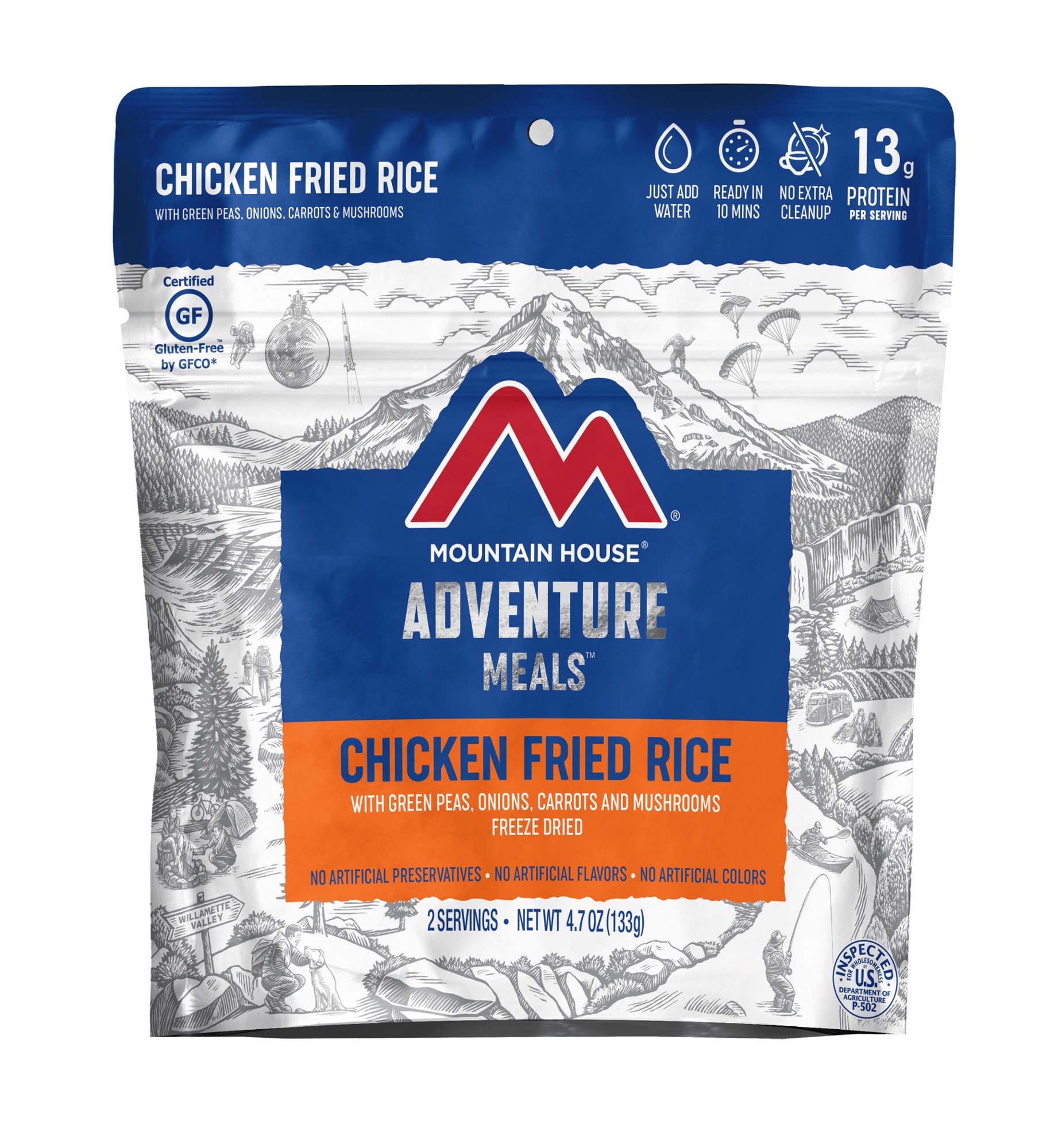 Курица с жареным рисом – 2 порции Mountain House классическая сковорода для завтрака – 2 5 порции mountain house