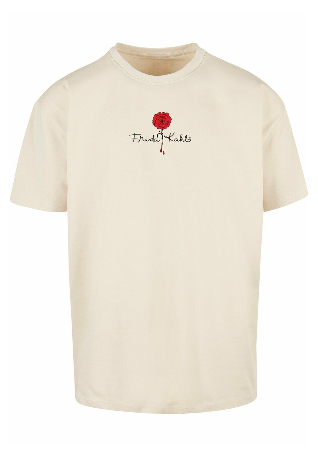 

Футболка с принтом Frida Kahlo Logo Rose Heavy Oversize Tee Merchcode, песочный