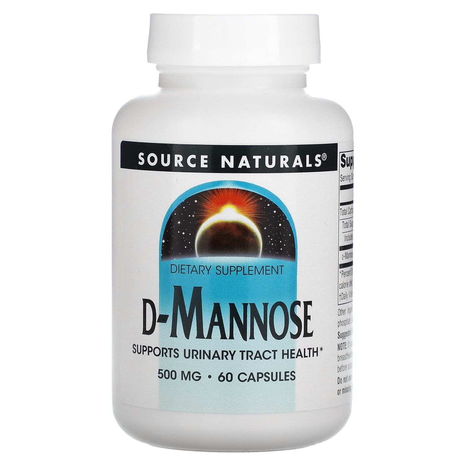 

D-манноза, 500 мг, 60 капсул, Source Naturals