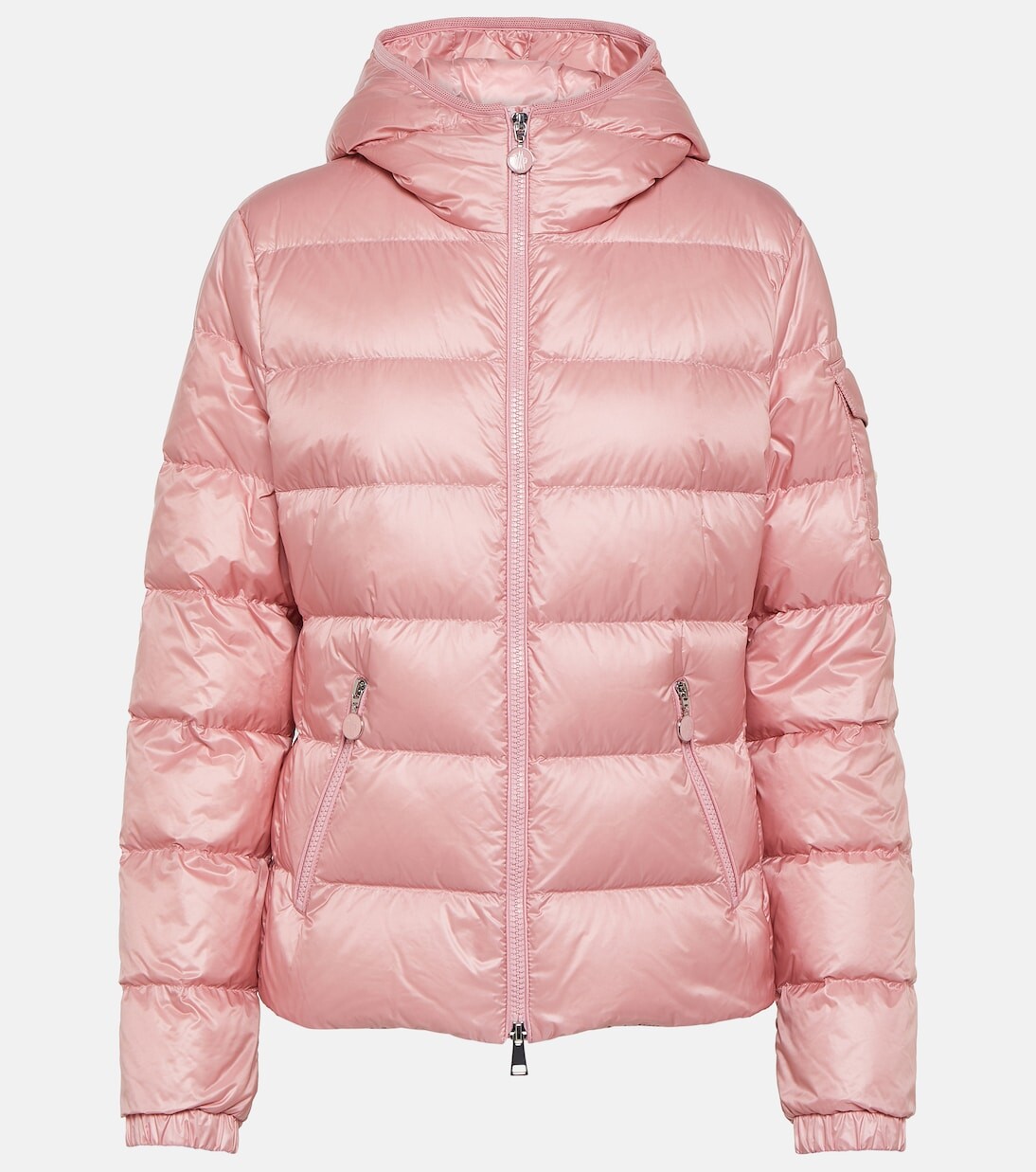 цена Стеганый пуховик gles Moncler, розовый