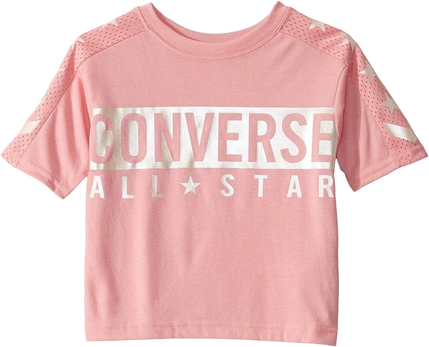 

Футболка Converse Short Sleeve Iridescent All Star Logo Boxy Fit T-Shirt, цвет Coastal Pink