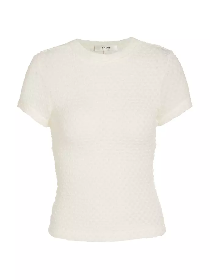 Детская футболка из фактурной сетки Frame, цвет off white