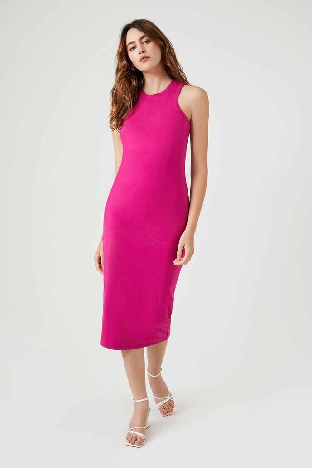 

Облегающее платье миди Racerback Forever 21, фуксия