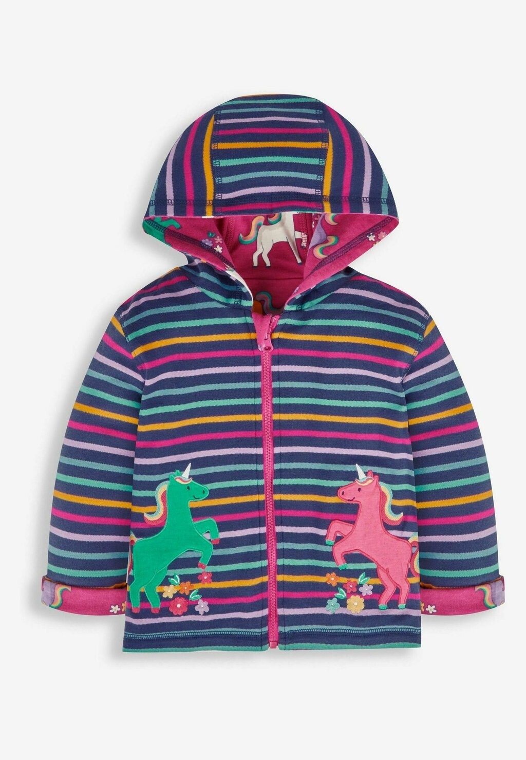 

Толстовка на молнии Unicorn Applique Reversible JoJo Maman Bébé, цвет raspberry