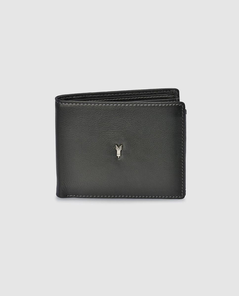 Мужской кожаный кошелек в американском стиле Yanko, черный кошелек pacsafe текстиль отделение для карт черный