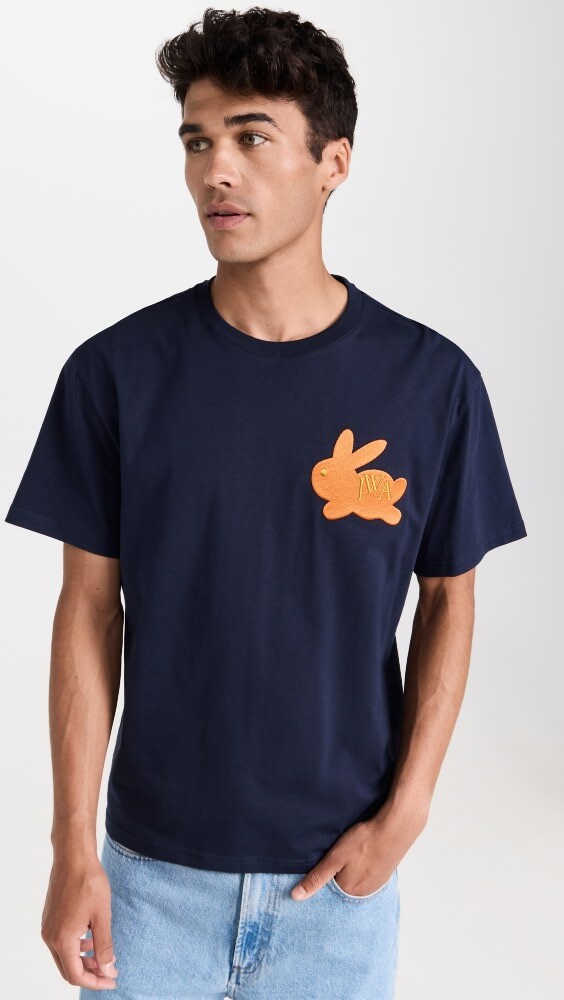 

Футболка JW Anderson Bunny Embroidery Logo, нави