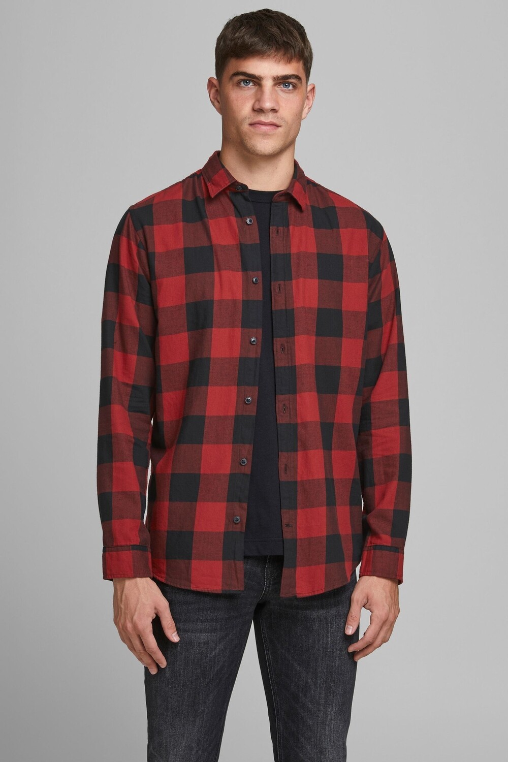 

Рубашка Jack & Jones в клетку JACK & JONES, черный