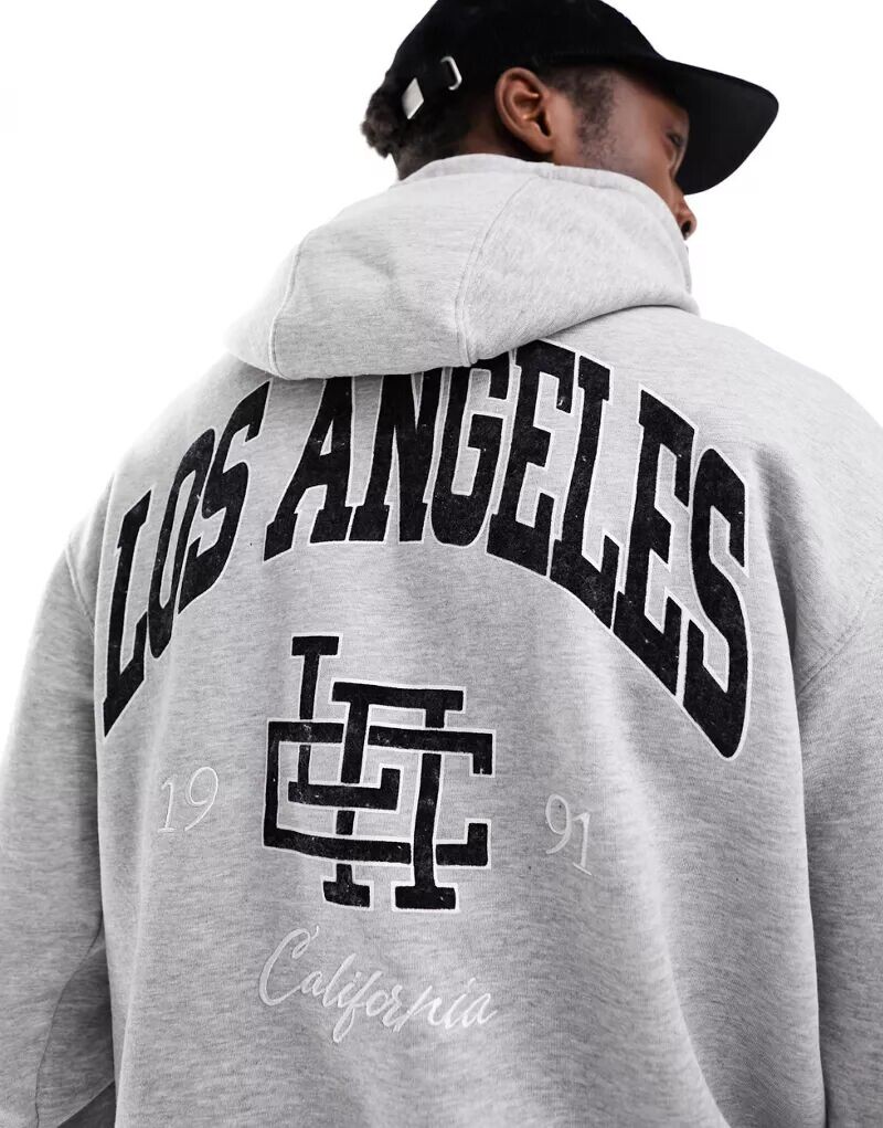 

Серая худи Pull&Bear с принтом Los Angeles