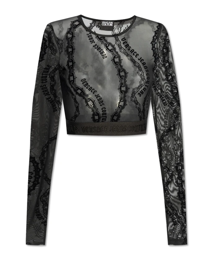 

Топ с логотипом Versace Jeans Couture, черный