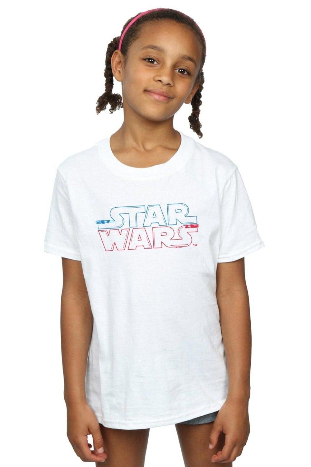 Хлопковая футболка с логотипом Lightsaber Star Wars, белый