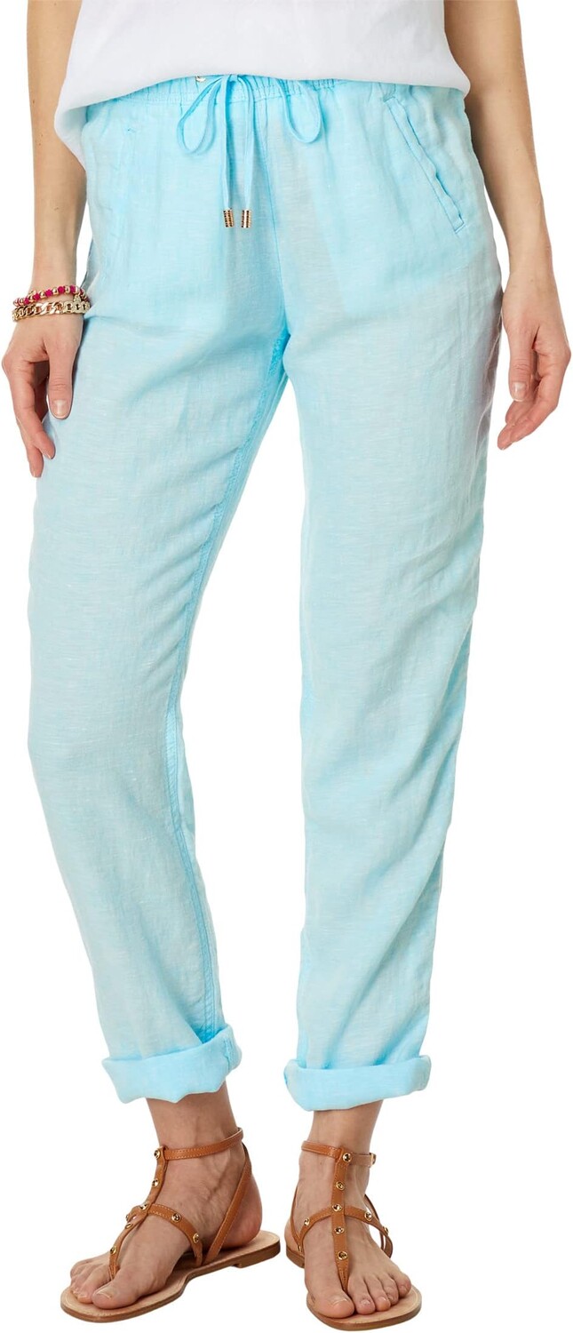 

Льняные брюки Тарон Lilly Pulitzer, цвет Celestial Blue/Resort White