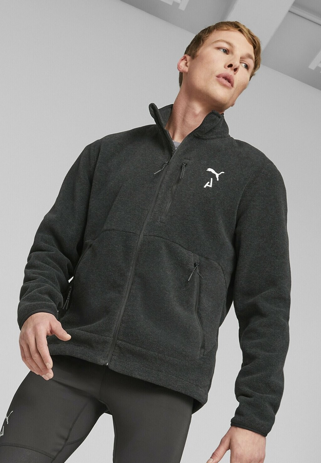 

Куртка флисовая Puma SEASONS FULL ZIP, цвет Black Heather-Silver, Черный, Куртка флисовая Puma SEASONS FULL ZIP, цвет Black Heather-Silver