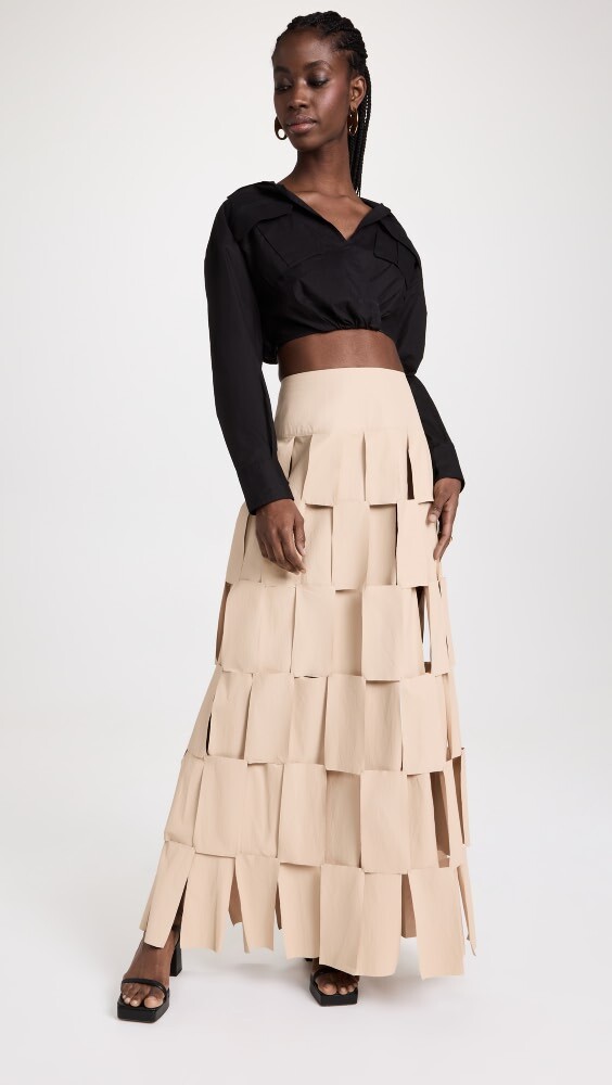 

Юбка A.W.A.K.E. MODE Maxi Multi Rectangle Double-Layered, бежевый