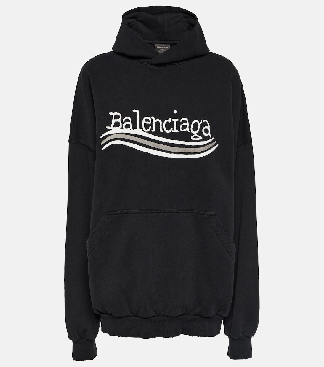 

Толстовка из хлопкового джерси с принтом Balenciaga, черный
