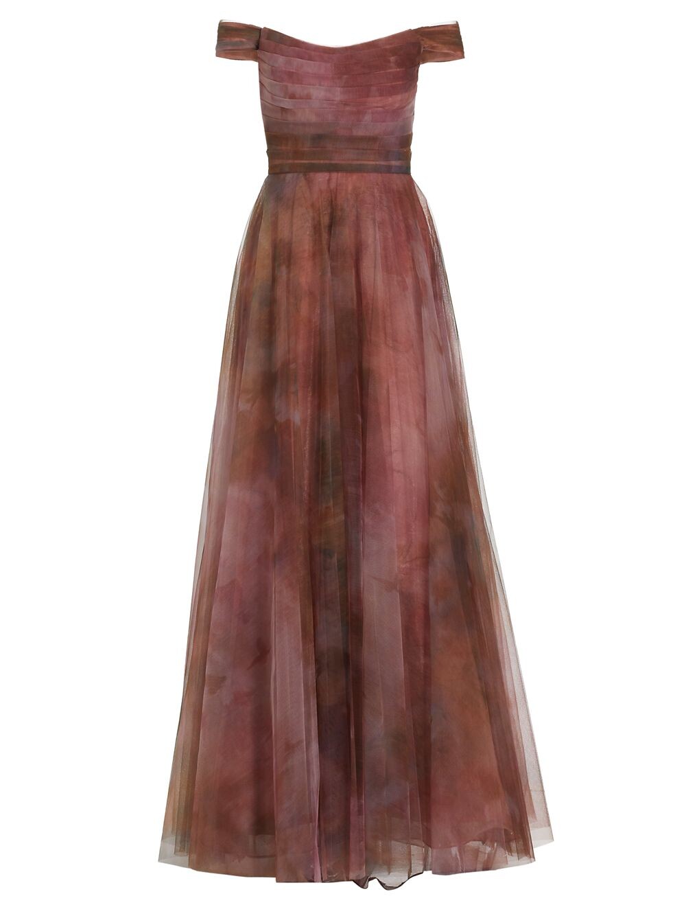 

Платье из тюля с открытыми плечами Rene Ruiz Collection, розовый