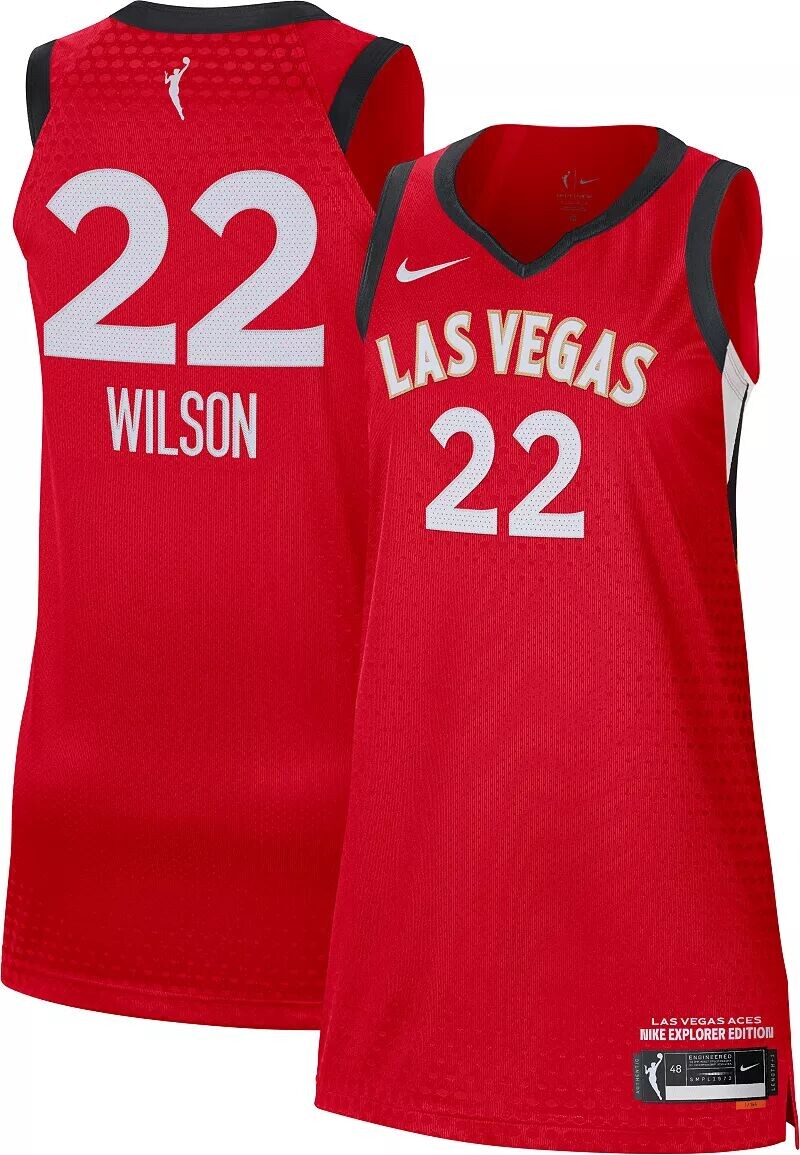 

Красное аутентичное джерси Nike для взрослых Las Vegas Aces A'ja Wilson