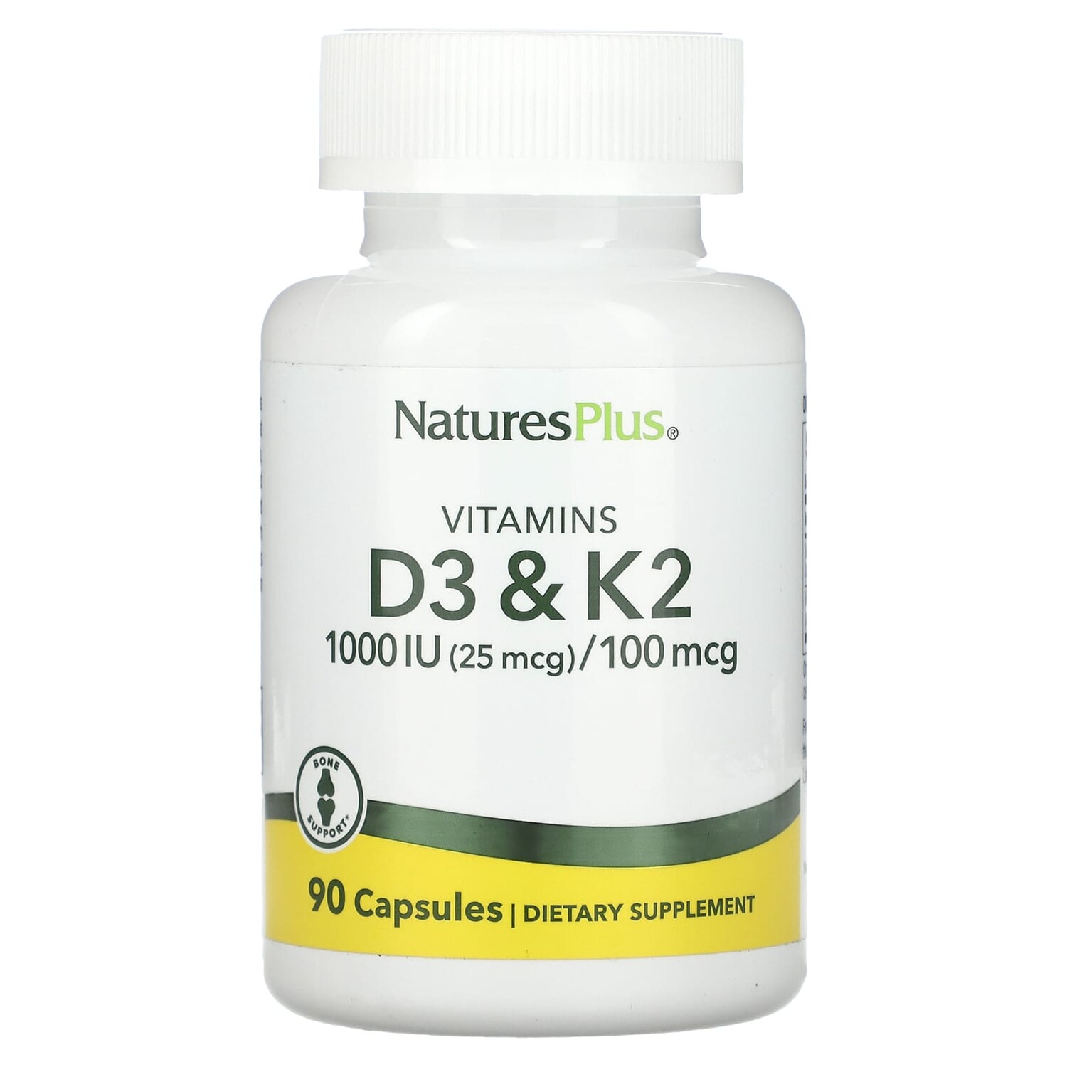 

Витамин D3 + K2, 90 капсул, NaturesPlus