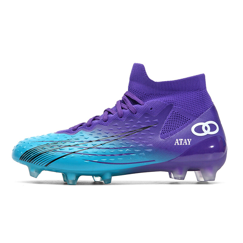 

Футбольные бутсы унисекс с высоким верхом Atay, цвет Purple and green spikes