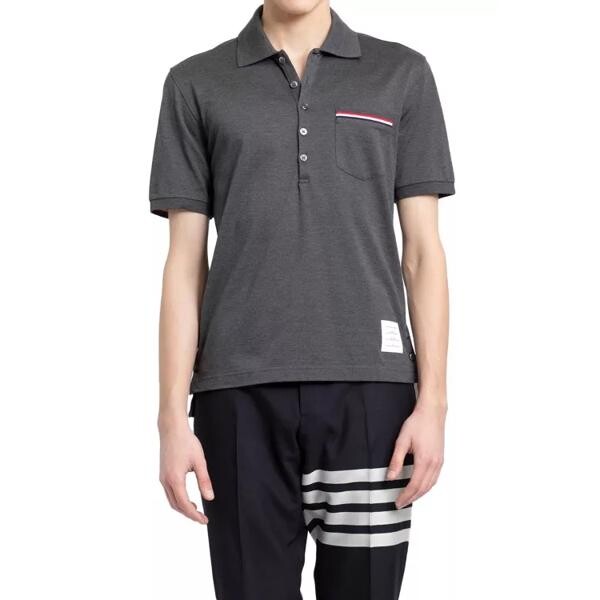

Футболка rwb pocket trim piqué polo shirt Thom Browne, серый