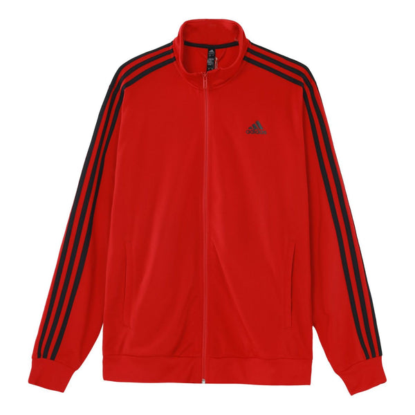 Куртка adidas M 3s Tt Tric Stripe Sports Stand Collar Logo Jacket Red, красный
