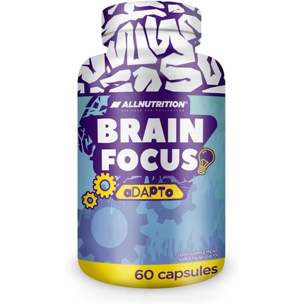 Brain Focus Добавка для повышения мозговой активности Адаптогенные добавки Добавки от стресса Адаптогенный комплекс Адаптогенная смесь Адаптогенные травы 60 капсул, Allnutrition