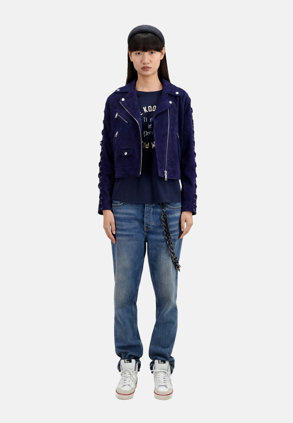 

Кожаная куртка The Kooples, темно-синий