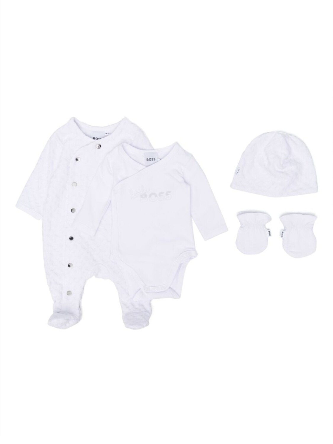 

BOSS Kidswear жаккардовая пижама с монограммой, белый