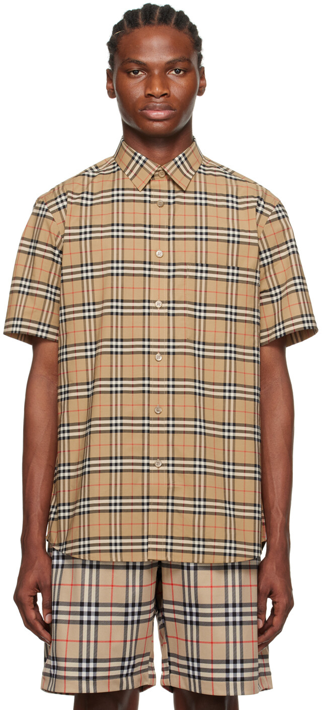 

Архив бежевой рубашки в клетку Vintage Check Burberry