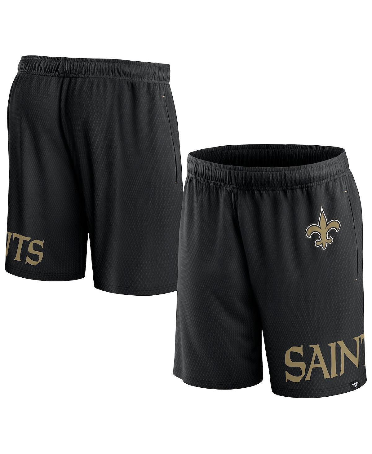 

Мужские фирменные черные клинчерные шорты New Orleans Saints Fanatics