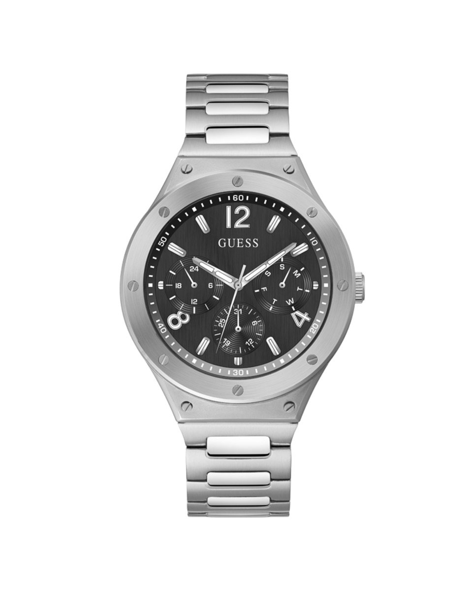 Мужские часы Scope GW0454G1 со стальным и серебряным ремешком Guess, серебро