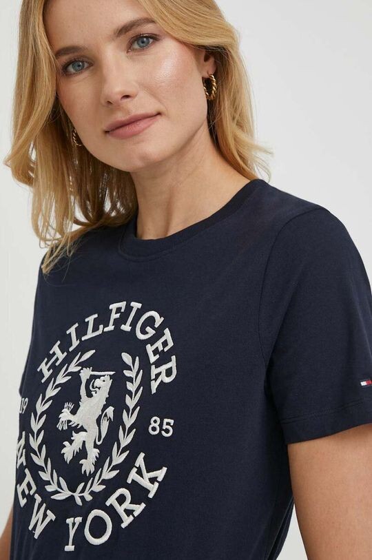 

Хлопковая футболка Tommy Hilfiger, темно-синий