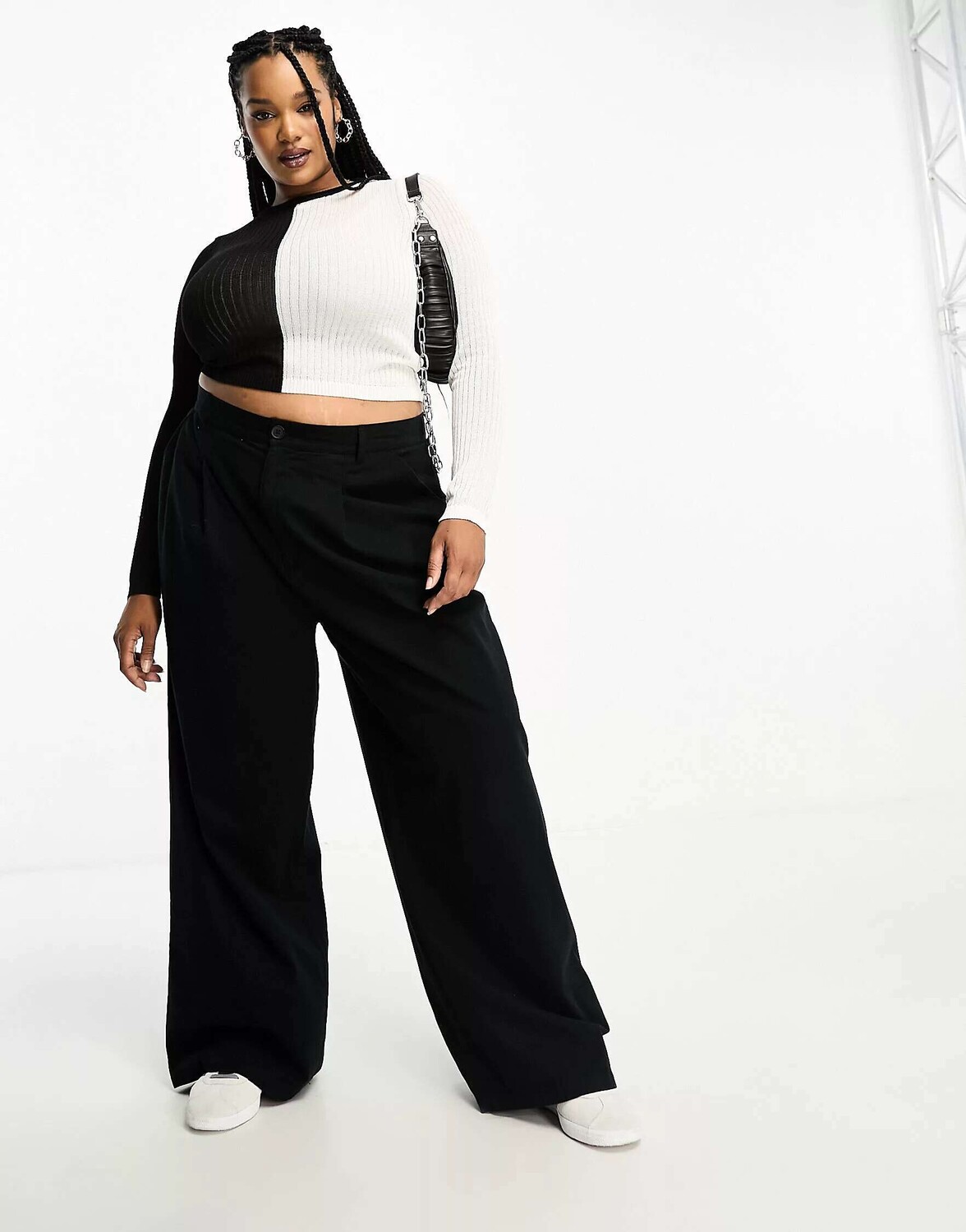 

Черные свободные брюки для папы ASOS Curve, Черный