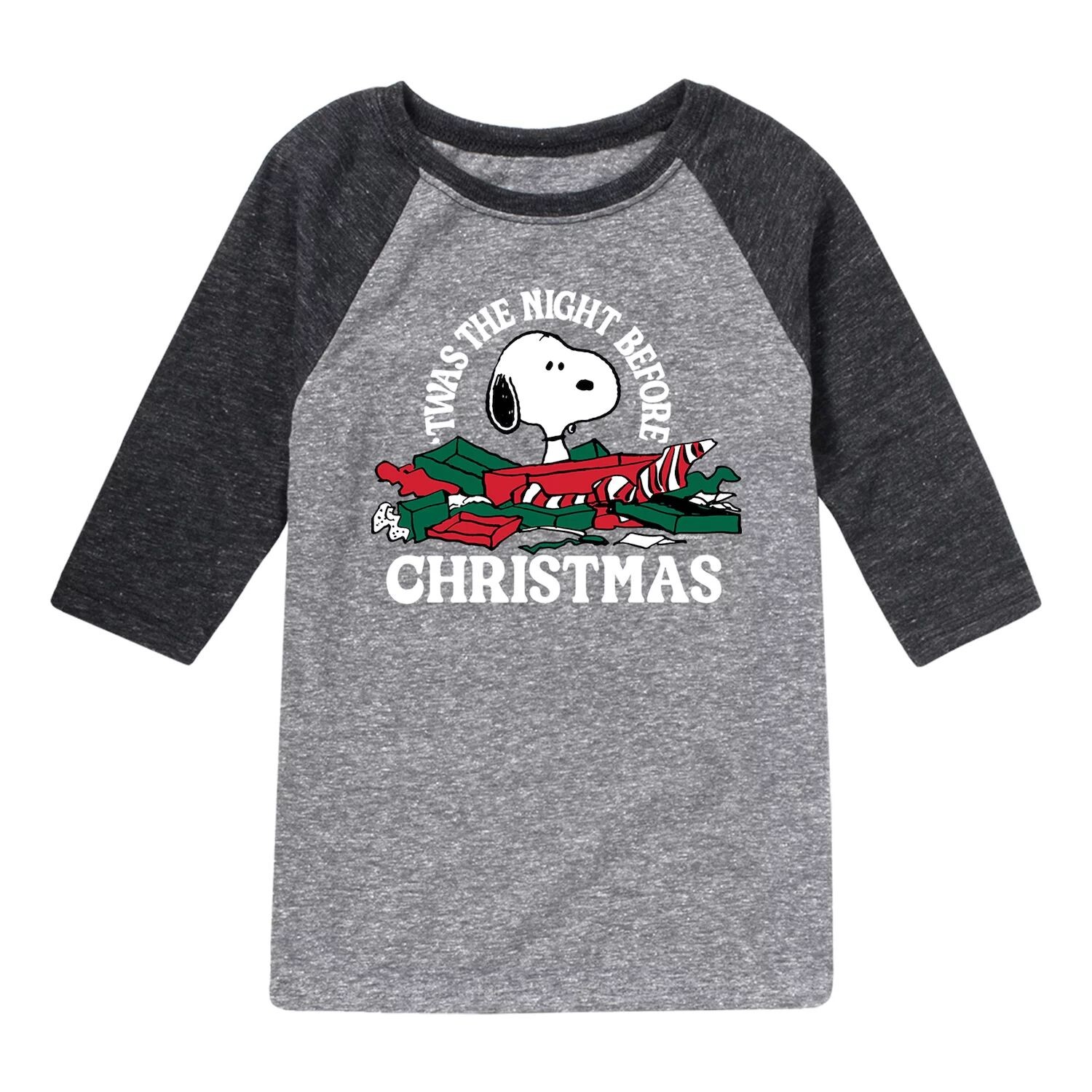 

Футболка реглан Peanuts Before Christmas для мальчиков 8–20 лет Licensed Character, серый
