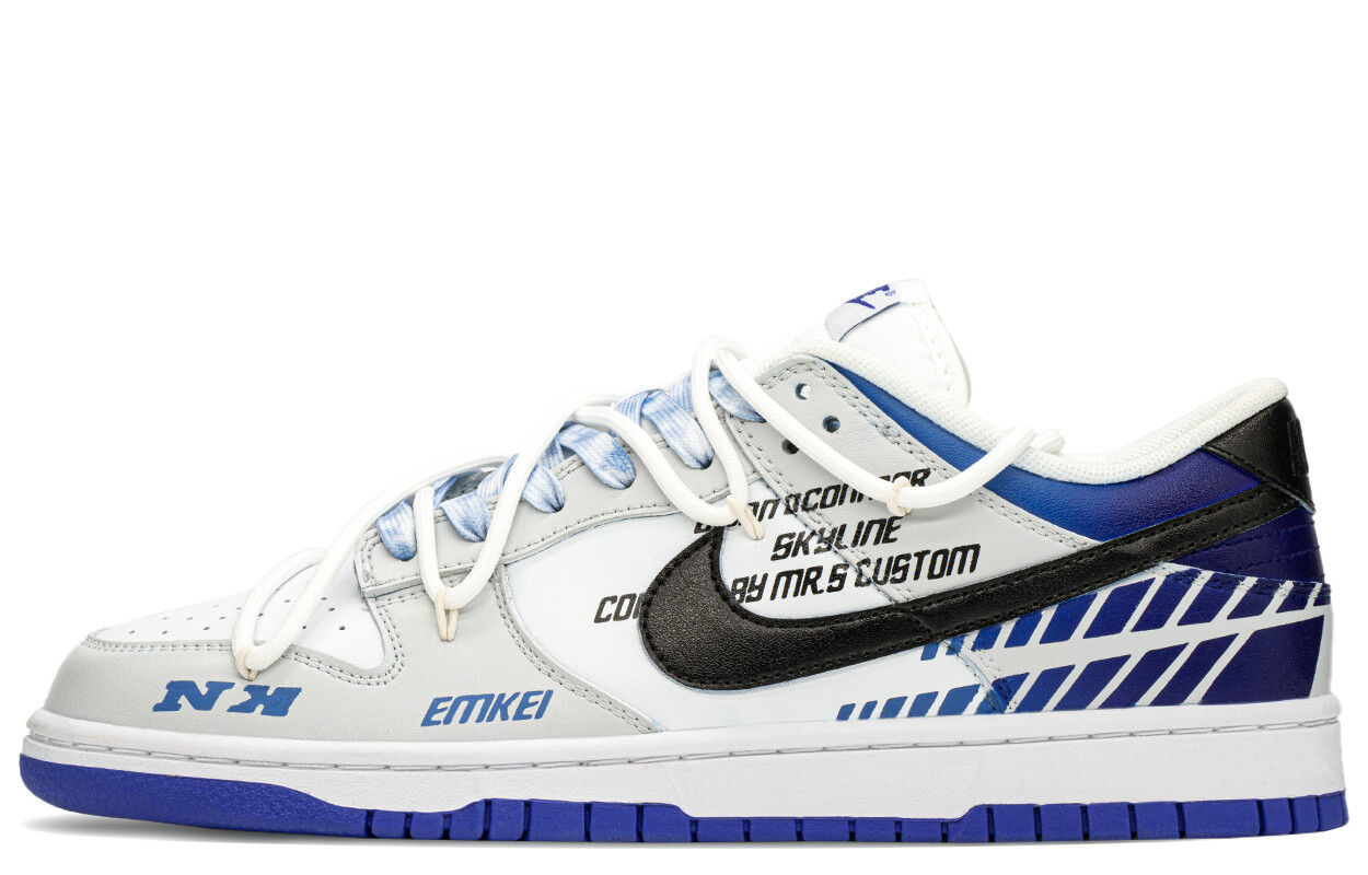 

Кроссовки Nike Dunk Skateboarding Shoes Men Low-top White/blue, синий/белый